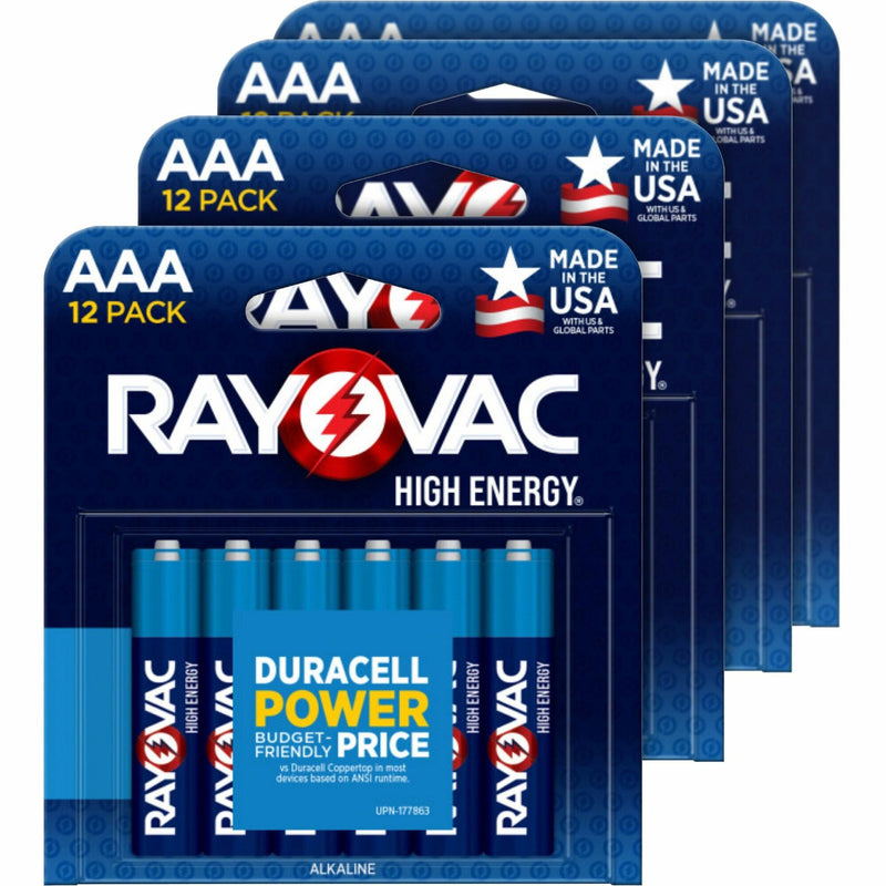 Rayovac High Energy Battery, AAA, 4/Carton (RAY82412TCT) Case of 4