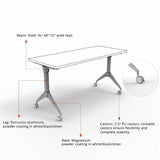 Lorell Spry Nesting Training Table Base, Silver Folding Base, 2 Legs, 29.50" Height (LLR60758) Each