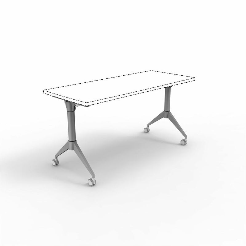 Lorell Spry Nesting Training Table Base, Silver Folding Base, 2 Legs, 29.50" Height (LLR60758) Each