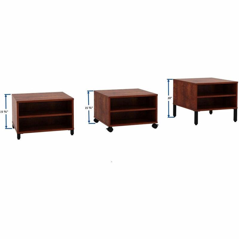 Lorell Reception Table, Height Adjustable x 24" Table Top Width x 24" Table Top Depth, 20" Height, Cherry (LLR69201) Each