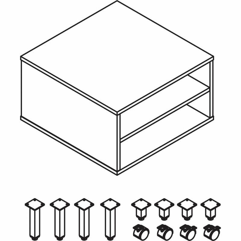 Lorell Reception Table, Height Adjustable x 24" Table Top Width x 24" Table Top Depth, 20" Height, Cherry (LLR69201) Each