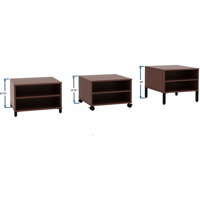 Lorell Reception Table, Height Adjustable x 24" Table Top Width x 24" Table Top Depth, 20" Height, Mahogany (LLR69200) Each