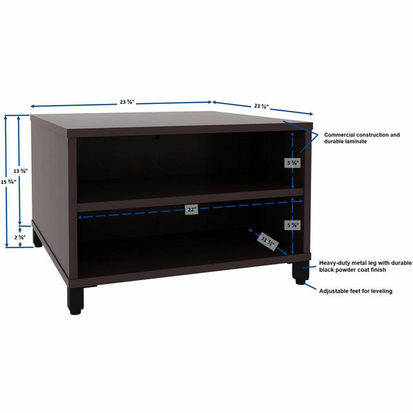 Lorell Reception Table, Height Adjustable x 24" Table Top Width x 24" Table Top Depth, 20" Height, Espresso (LLR69204) Each