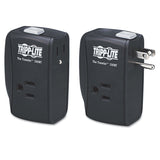 Tripp Lite Protect It! Portable Surge Protector, 2 AC Outlets, 1,050 J, Black (TRPTRAVLER100BT) Each