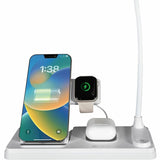 OttLite LED Desk Light with Multi Charging Station, 14" x 3.7", White, LED Bulb, for Desk (OTTVW2009) Each