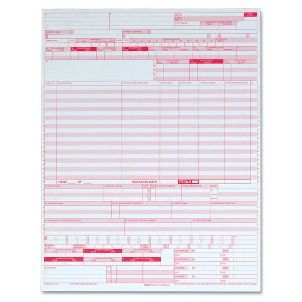 TOPS™ UB04 Hospital Insurance Claim Form for Laser Printers, One-Part (No Copies), 8.5 x 11, 2,500 Forms Total (TOP59870R) 1 Carton