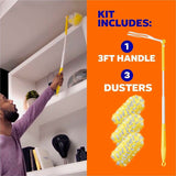 Swiffer Unscented Duster Kit, Fiber Bristle, 36" Handle Length, Yellow, 4/Carton (PGC89114) Case of 4