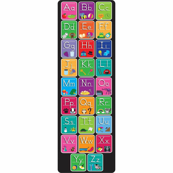 Ashley Smart Poly Original Fun Classroom Mat, 47" Length x 15.50" Width, Alphabet, Matching Pictures (ASH91403) Each