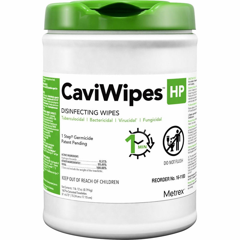 Metrex Caviwipes HP, Wipe, WidthDisinfectant, White, 160 Each (MRXACHP078100) Each