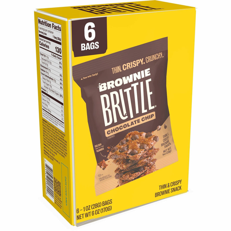 Brownie Brittle Chocolate Chip, Chocolate Chip, 5 oz, 6/Box (KAR01622) Box of 6