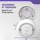 Kidde Combo Carbon Monoxide/Smoke Alarm, 85 dB, Audible, Visual, Surface Mount, Wall Mountable, Ceiling Mountable, Red, Green, Amber, White (KID21031502) Each