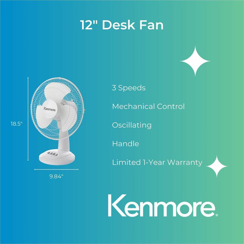 ESM Oscillating Fan, 3 Speed, Oscillating, Air Circulation, White (ESMKM60007WH) Each