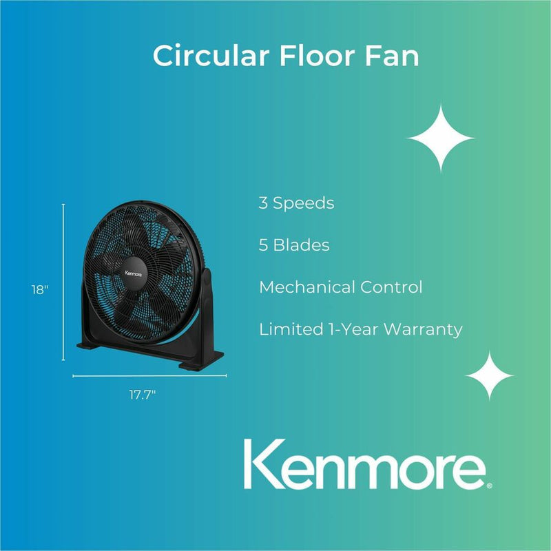 ESM 20" Circular Fan, 3 Speed, Quiet Operation, Black (ESMKM60049BK) Each