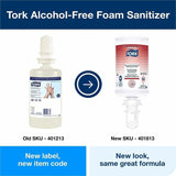 TORK Hand Sanitizer Foam Refill, Fragrance-free Scent, 1.06 quart, Pump Bottle Dispenser, 6/Carton (TRK401813) Case of 6