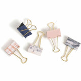 U Brands Binder Clip, 1", Gold, Assorted, Pink, Purple, White, Medium, 145 Sheet Capacity, Steel, Metal, 36/Pack (UBR3611U0624) Pack of 36