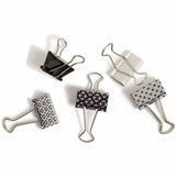 U Brands Binder Clip, 1", Assorted, Silver, White, Black, Medium, 145 Sheet Capacity, Steel, Metal, 36/Pack (UBR3607U0624) Pack of 36