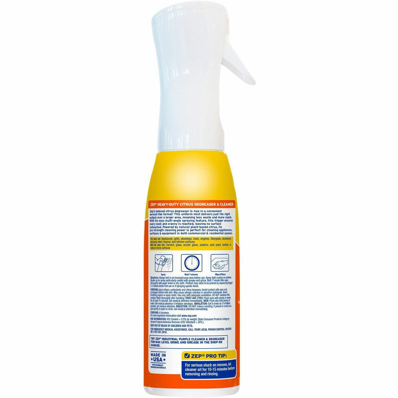 Zep Heavy Duty Citrus Degreaser, 16 fl oz (0.5 quart), Citrus, Solvent Scent (ZPEZUCIT20) Each