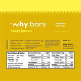 Why Bars Superfood Protein Snack Bars, Gluten-free, Dairy-free, Soy-free, Non-GMO, Individually Wrapped, Zesty Lemon, 2.04 oz, 12/Pack (WHYWB7) Pack of 12