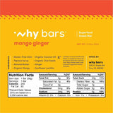 Why Bars Superfood Protein Snack Bars, Gluten-free, Dairy-free, Soy-free, Non-GMO, Individually Wrapped, Mango Ginger, 2.04 oz, 12/Pack (WHYWB5) Pack of 12