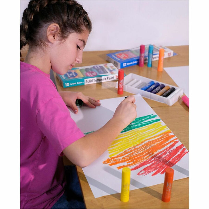 Kwik Stix Tempera Paint/Paper Set, Stick, Red, Orange, Yellow, Green, Light Blue, Dark Blue, Purple, Black (TPG698) Each