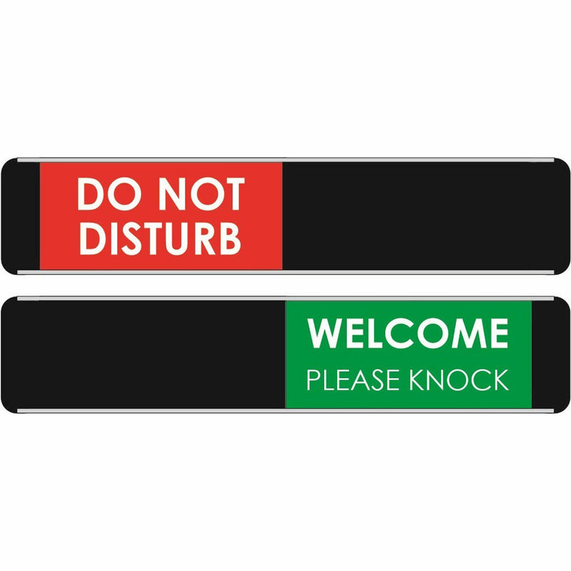 Seco Door Signs, "Do Not Disturb" , "WELCOME PLEASE KNOCK" Print/Message, 10" Width x 2" Height (SSCBA110RG) Each