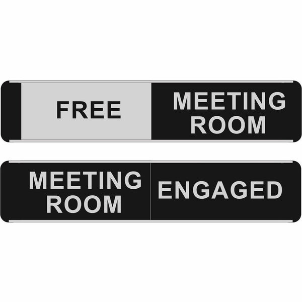 Seco Door Signs, "FREE MEETING ROOM" , "MEETING ROOM ENGAGED" Print/Message, 10" Width x 2" Height (SSCBA103) Each