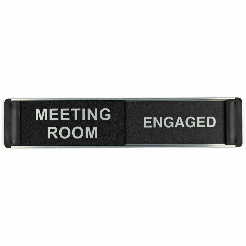 Stewart Superior Conference Room Sign, "Meeting Room" , "Engaged" , "Meeting Room" , "Vacant" Print/Message, 10" Width x 2" Height (SSCBA101) Each