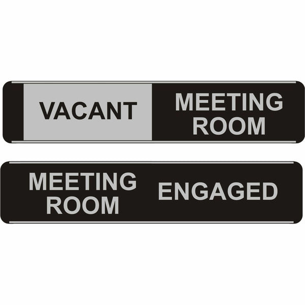 Stewart Superior Conference Room Sign, "Meeting Room" , "Engaged" , "Meeting Room" , "Vacant" Print/Message, 10" Width x 2" Height (SSCBA101) Each