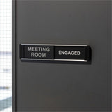 Stewart Superior Conference Room Sign, "Meeting Room" , "Engaged" , "Meeting Room" , "Vacant" Print/Message, 10" Width x 2" Height (SSCBA101) Each