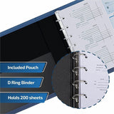 Davis Group Premium 3-Up Business Checkbook Binder, Navy Blue, 200 Sheet Capacity, 7 Ring, Pocket: Internal, Vinyl, Pocket (DGC3UPAM72) Each