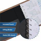 Davis Group Premium 3-Up Business Checkbook Binder, 200 Sheet Capacity, 7 Ring, Pocket: Internal, Vinyl, Tan, Pocket (DGC3UPAM09) Each