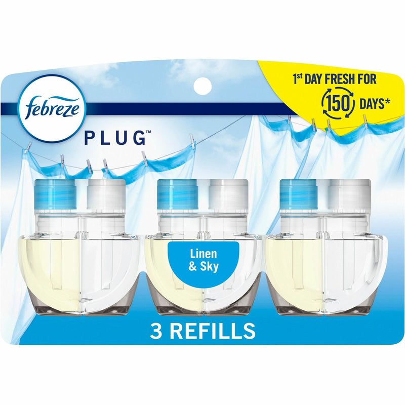 Febreze Plug Linen/Sky Oil Refill, Oil, 0.8 fl oz (0 quart), Linen & Sky, 50 Day, 3/Pack (PGC13846PK) Pack of 3