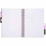 Pukka Pads Rochelle & Jess Notebook, 7 1/2" x 10", Black, Lilac, Gold Cover, 5 Subject(s), 100 Sheets, Ruled Margin, 3/Pack (PKP9917ROC) Pack of 3