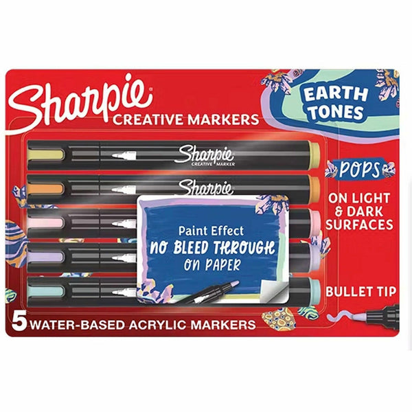 Sanford Creative Markers, Assorted Ink, Acrylic Based, Water Based, 5/Pack (SAN2213328) Pack of 5