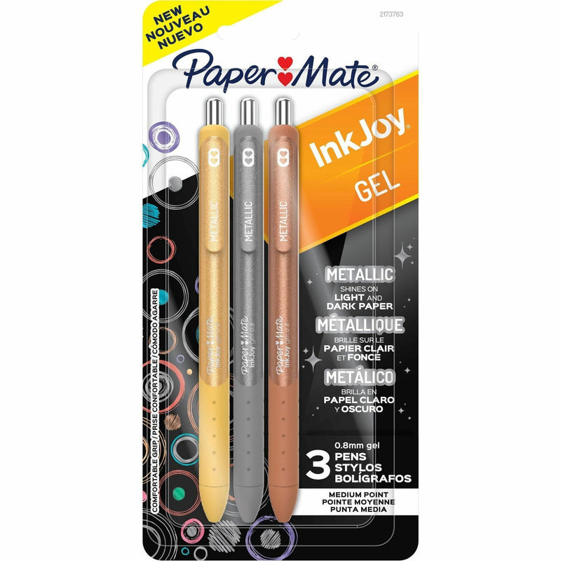 Paper Mate InkJoy Gel Pens, 0.8 mm Medium Pen Point, Assorted Ink, Gel-based, Assorted Barrel, 3 Pack (PAP2173763) Pack of 3