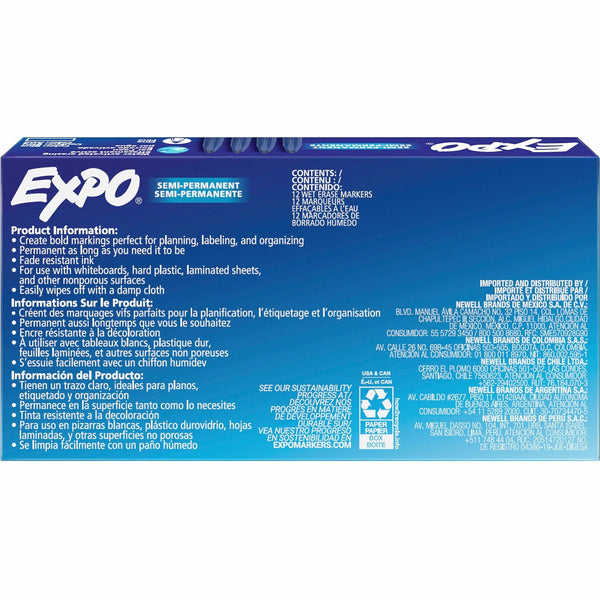 Sanford Expo Wet-Erase Markers, Fine Marker Point, Blue Ink, 1/Dozen (SAN2211319) 1 Dozen