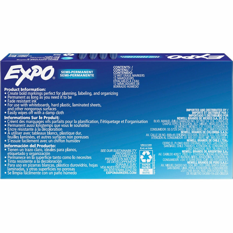Sanford Expo Wet-Erase Markers, Fine Marker Point, Blue Ink, 1/Dozen (SAN2211319) 1 Dozen
