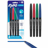 Sanford Expo Wet-Erase Markers, Fine Marker Point, Assorted Ink, 4/Pack (SAN2211318) Pack of 4