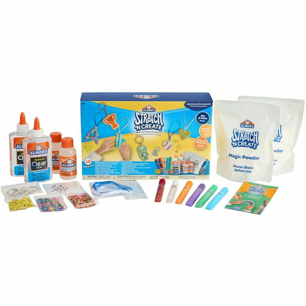 Elmer's Stretch 'N Create Dough Kit, Decoration, Shaping, Art, Craft, Key Chain, Ornaments, 18 Piece(s), 1 Box, Assorted (EPI2208543) 1 Box