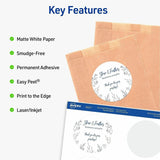 Avery Avery Multipurpose Label, 3" Diameter, Matte White, Round, 6/Sheet, 150 Total Label(s), 150/Pack (AVE05655) Pack of 150