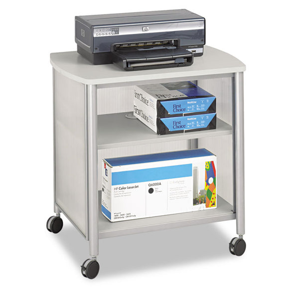 Safco® Impromptu Deskside Machine Stand, Metal, 3 Shelves, 100 lb Capacity, 26.25" x 21" x 26.5", Gray (SAF1857GR)