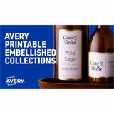 Avery Avery Multipurpose Label, x 2" Diameter, Gold, Matte White, Gold Border, Permanent Adhesive, Round, Laser, Inkjet, Matte, 120/Pack (AVE22875) Pack of 120