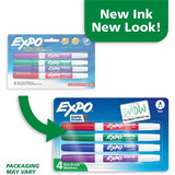 Expo Low-Odor Dry Erase Markers, Assorted Ink/, Erasable, 4/Pack (SAN2138430A) Pack of 4