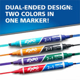 Expo 2-in-1 Dry Erase Markers, Assorted Ink/, Erasable, 4/Pack (SAN1944655A) Pack of 4