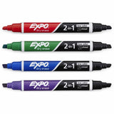 Expo 2-in-1 Dry Erase Markers, Assorted Ink/, Erasable, 4/Pack (SAN1944655A) Pack of 4