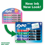 Expo 2-in-1 Dry Erase Markers, Assorted Ink/, Erasable, 4/Pack (SAN1944655A) Pack of 4