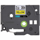 P-touch Label Tape, x 11/32" x 26 1/5 ft Length, Black On Yellow, Water Resistant, Laminated (BRTTZES621G) Each