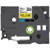 Brother P-touch Genuine TZe641 BK on YL Label Tape, Laminated, 18mmX8m, 45/64", Yellow, Water Resistant (BRTTZE641G) Each