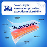 Brother P-touch Genuine TZe111 BK on CLR Label Tape, Laminated, 6mmX8m, 15/64", Clear, Water Resistant (BRTTZE111G) Each