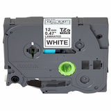 Brother P-touch Genuine TZe231 BK on WHT Label Tape, Laminated, 12mmX8m, 15/32", White, Water Resistant (BRTTZE231G) Each